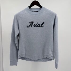 Ariat Benicia Womens Light Blue Heather Chenille Logo Raglan Fleece Sweatshirt-S